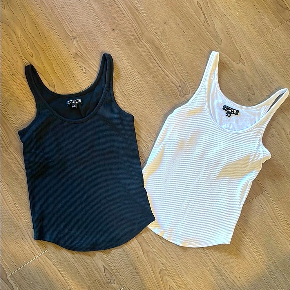 J. Crew Ribbed Sleeveless Tank Top BOTH for asking $